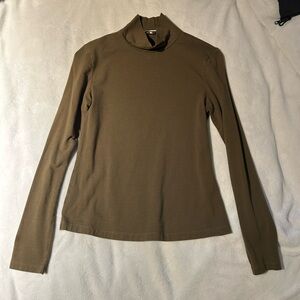 Frank & Oak Khaki Long Sleeve Turtleneck